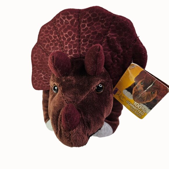 Triceratops Dinosaur Plush Toy Soft‎ Stuffed Animal Plushie Brown 14 Inch - Picture 2 of 8